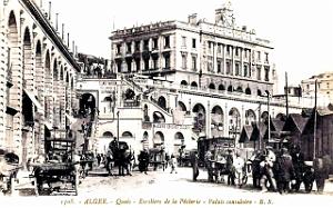 1078- Alger - Escaliers de la Pecherie et le Palais Consulaire